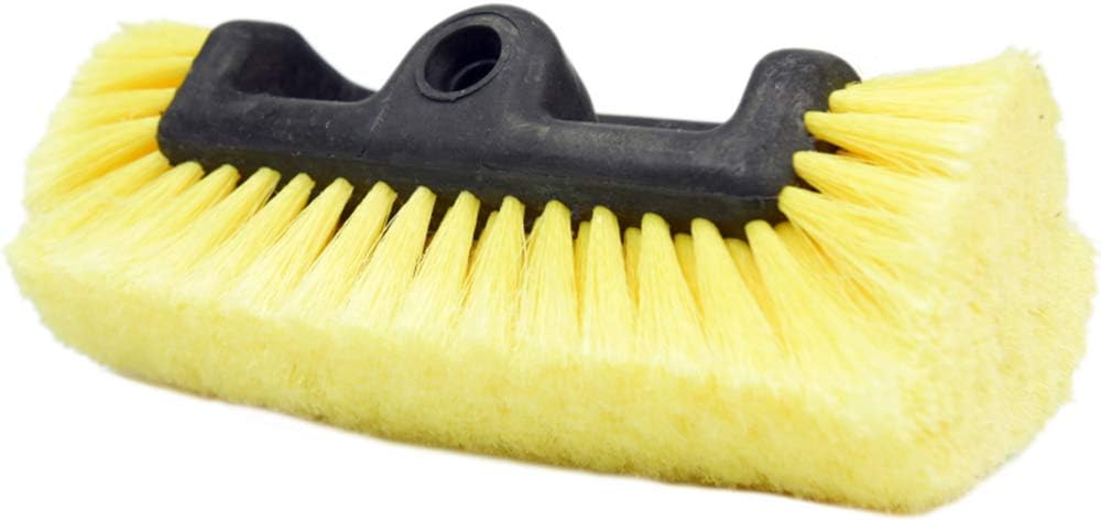 10" Car Wash Brush Head with Soft Bristle for Auto RV Truck Boat Camper Exterior Washing Cleaning, Yellow