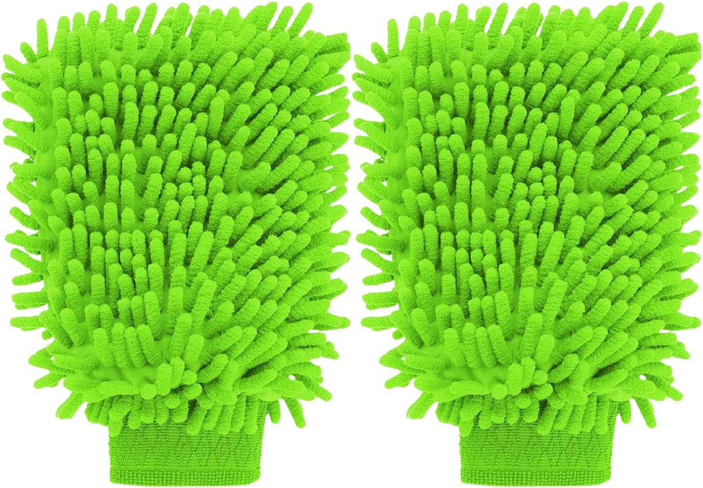 Premium Chenille Car Wash Mitt - Ultra-Soft, Scratch-Free, and Lint-Free Microfiber Mitt for Superior Car Wash Kit, Car Detailing, and Car Cleaning Supplies (2)