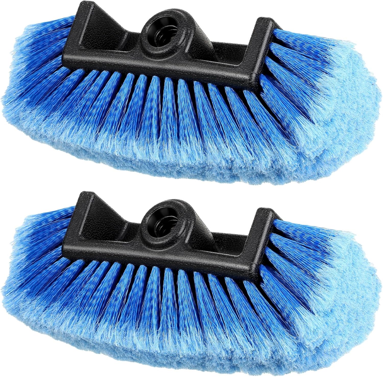 2 Pcs Car Wash Brush Head with Soft Detailing Bristle Flow Through Car Cleaning Brush Exterior Wash Equipment for Auto Truck RV Boat Camper(10 Inch,Blue)